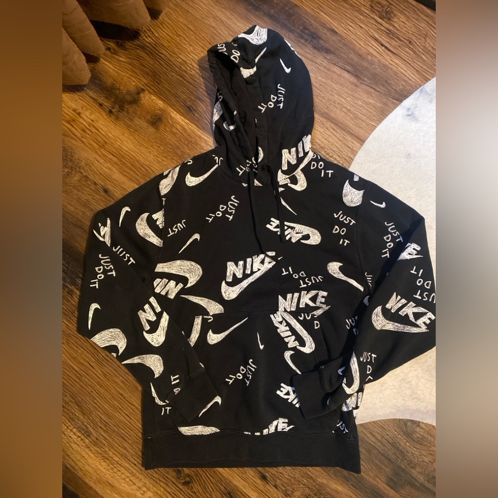 Men’s Black Nike Word Hoodie Size Small